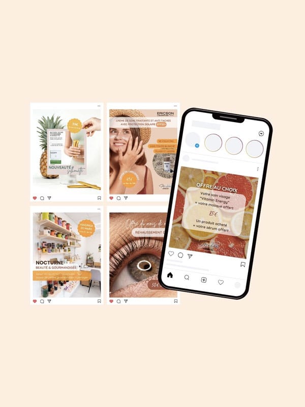 Supports de communication template instagram institut mahea